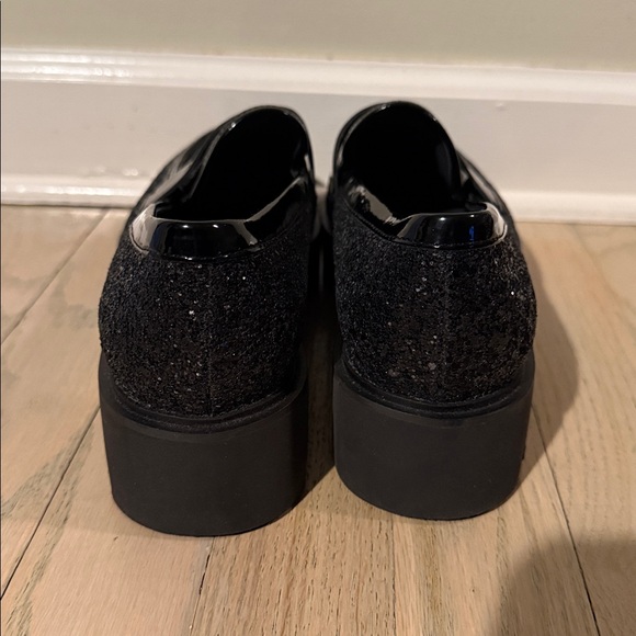 NWOT Franco Sarto Shiny Sparkly Black Loafers Size 8.5 - Picture 4 of 4